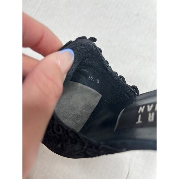 Stuart Weitzman Designer Black Lace Coquette Grunge Glam Mule Heels 6.5 - Picture 6 of 7